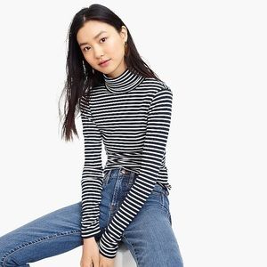 J. Crew Perfect-fit Turtleneck in Navy and Ivory
